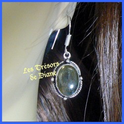 Boucles d'oreilles PRESTIGE en LABRADORITE naturelle