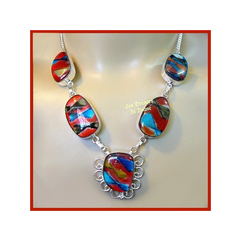 Collier PRESTIGE en verre fusion ARLEQUIN