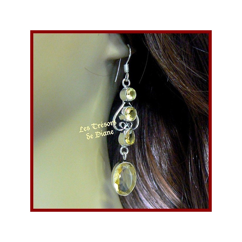 Boucles d'oreilles PRESTIGE en CITRINE