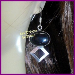 Boucles d'oreilles PRESTIGE en ONYX