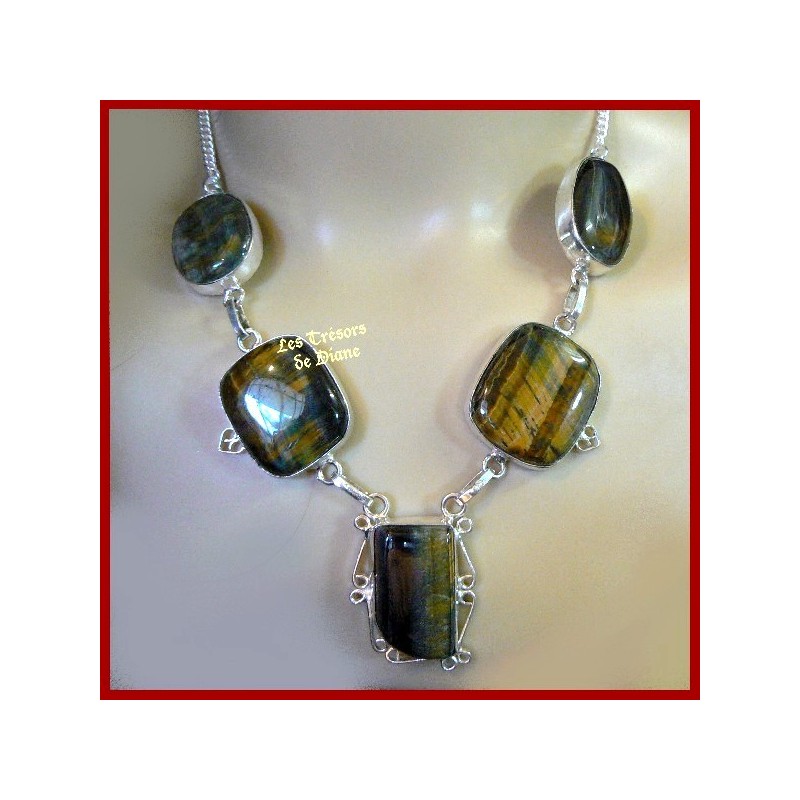 Collier prestige en OEIL DE FAUCON naturel Collier prestige en OEIL DE FAUCON naturel