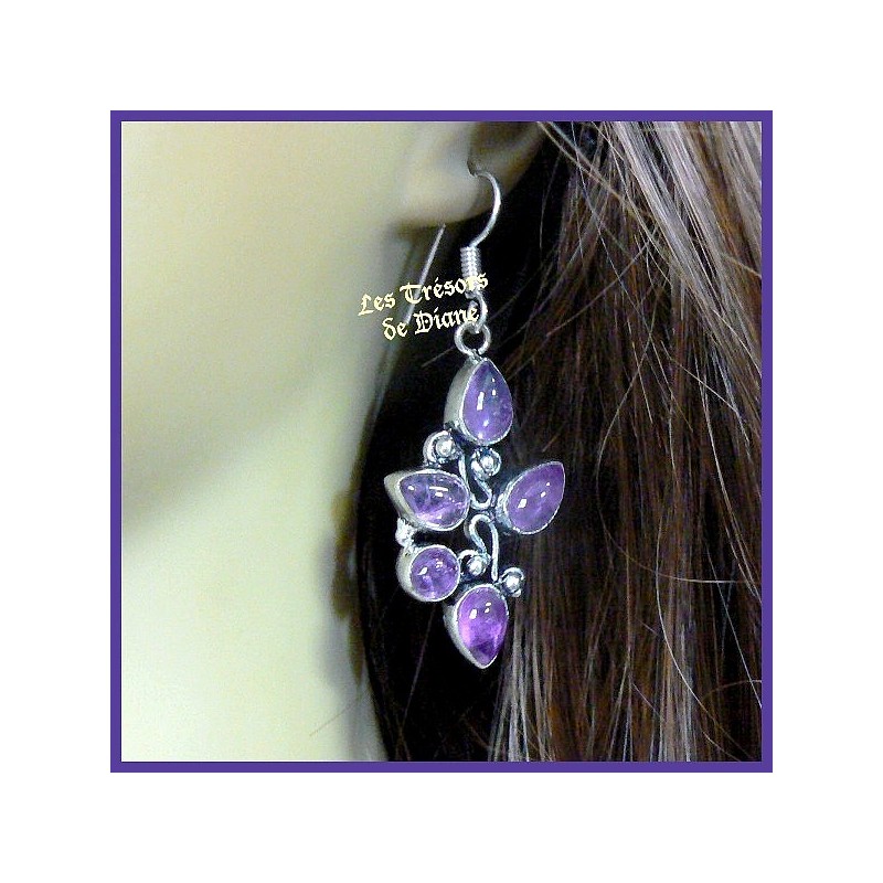 Boucles d'oreilles PRESTIGE en AMETHYSTE