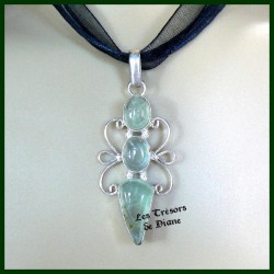 Pendentif PRESTIGE en PREHNITE naturelle