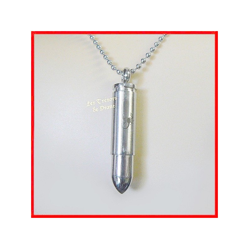 Pendentif MUNITION SCORPION en acier inoxydable