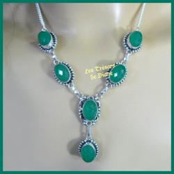 Collier PRESTIGE en CHRYSOPRASE naturel