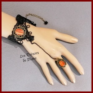 Bracelet en DENTELLE et OEIL DE CHAT