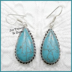 Boucles en TURQUOISE naturelle