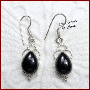 Boucles d'oreilles PRESTIGE en ONYX