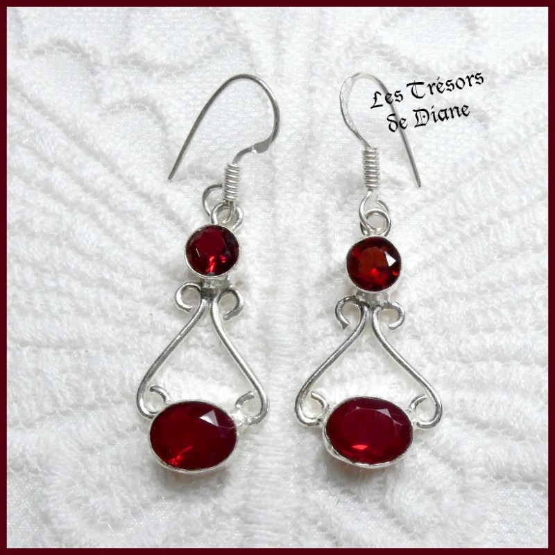 Boucles d'oreilles PRESTIGE en GRENAT Boucles d'oreilles PRESTIGE en GRENAT