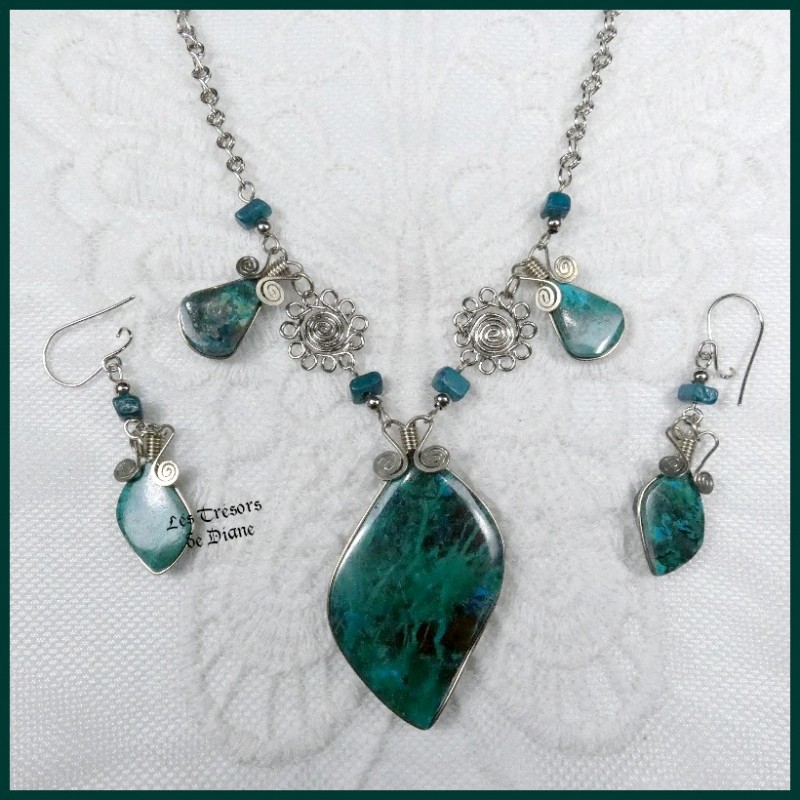 Parure du Pérou en TURQUOISE naturelle Parure du Pérou en TURQUOISE naturelle