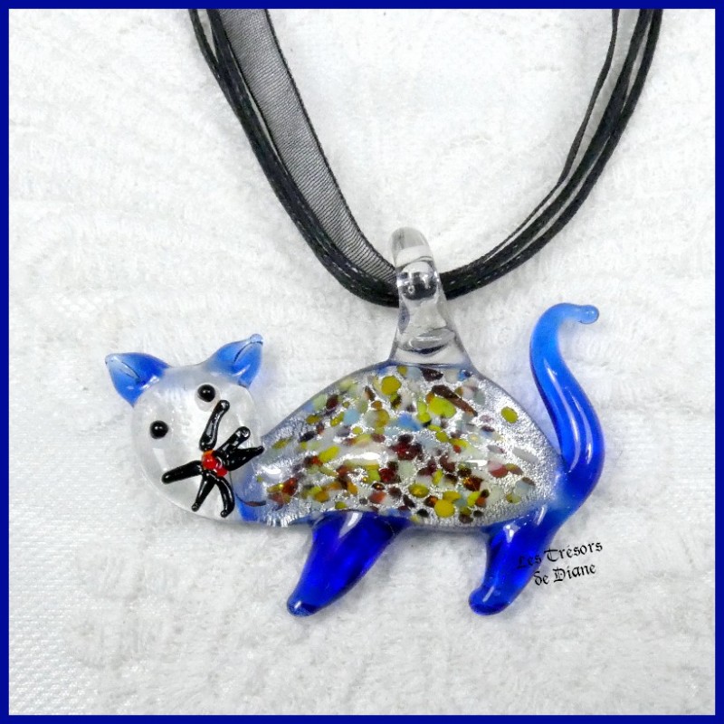 Pendentif CHAT style MURANO