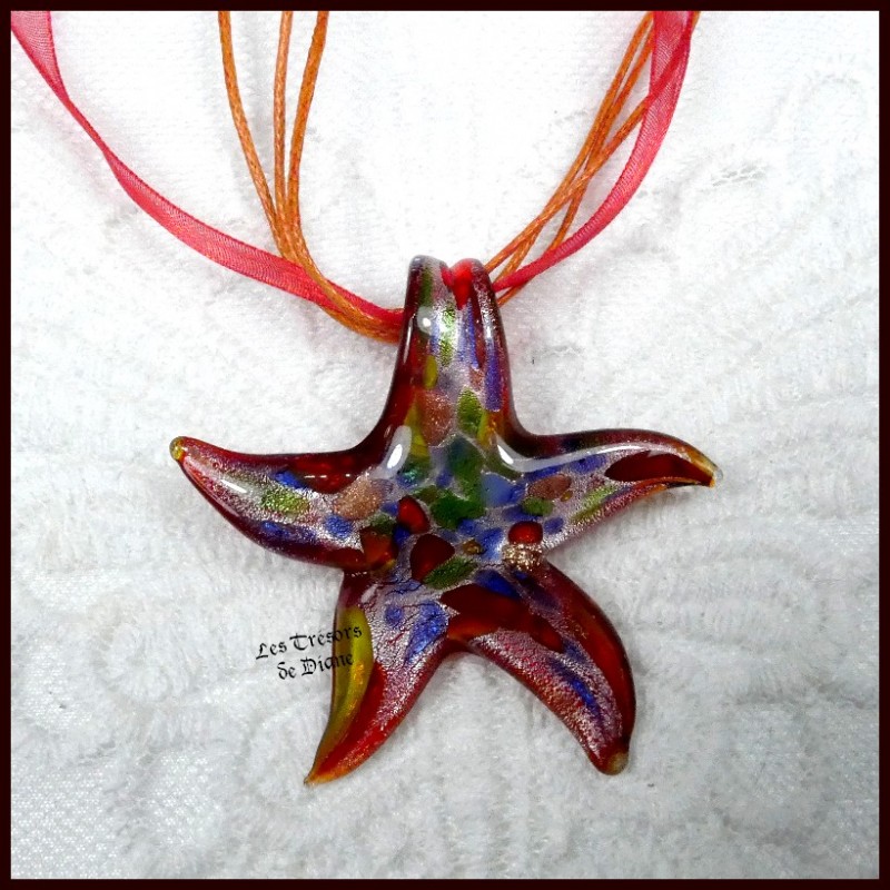 Pendentif ETOILE DE MER style MURANO