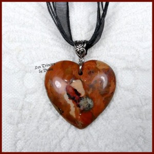 Pendentif COEUR en JASPE naturel