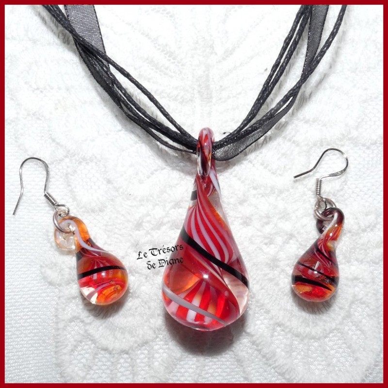 Parure GOUTTES en VERRE Parure GOUTTES en VERRE