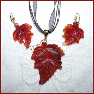 Parure FEUILLES D'AUTOMNE en AGATE