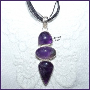 Pendentif en AMETHYSTE naturelle et ARGENT