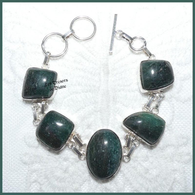 Bracelet en AVENTURINE naturelle et ARGENT Bracelet en AVENTURINE naturelle et ARGENT
