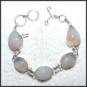 Bracelet en AGATE naturelle et ARGENT