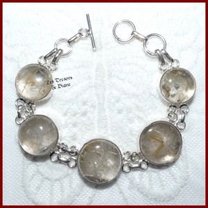 Bracelet PRESTIGE en QUARTZ RUTILE et ARGENT