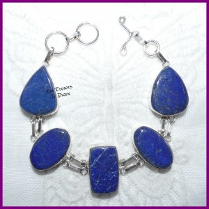 Bracelet PRESTIGE en LAPIS LAZULI naturel et ARGENT