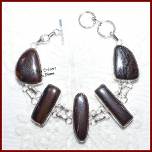 Bracelet PRESTIGE en OEIL DE TAUREAU (ou BOEUF) et ARGENT