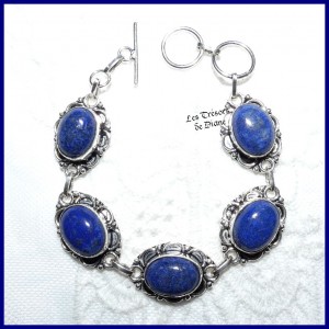 Bracelet PRESTIGE en LAPIS LAZULI naturel et ARGENT