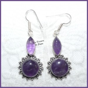 Boucles en AMETHYSTE et ARGENT