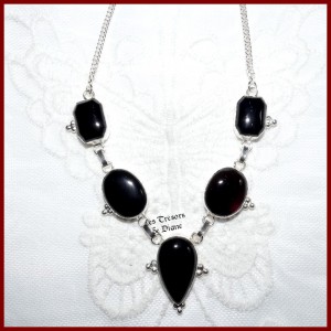 Collier en ONYX naturelle  et ARGENT