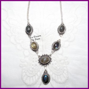 Collier en LABRADORITE naturelle et ARGENT