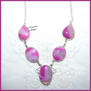 Collier en AGATE naturelle et ARGENT