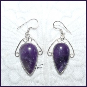 Boucles en AMETHYSTE naturelle et ARGENT