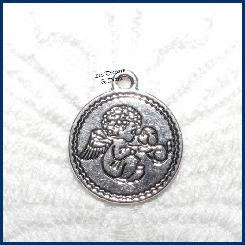 Charm MEDAILLE ANGE ET CHIEN bi-face Charm MEDAILLE ANGE ET CHIEN bi-face