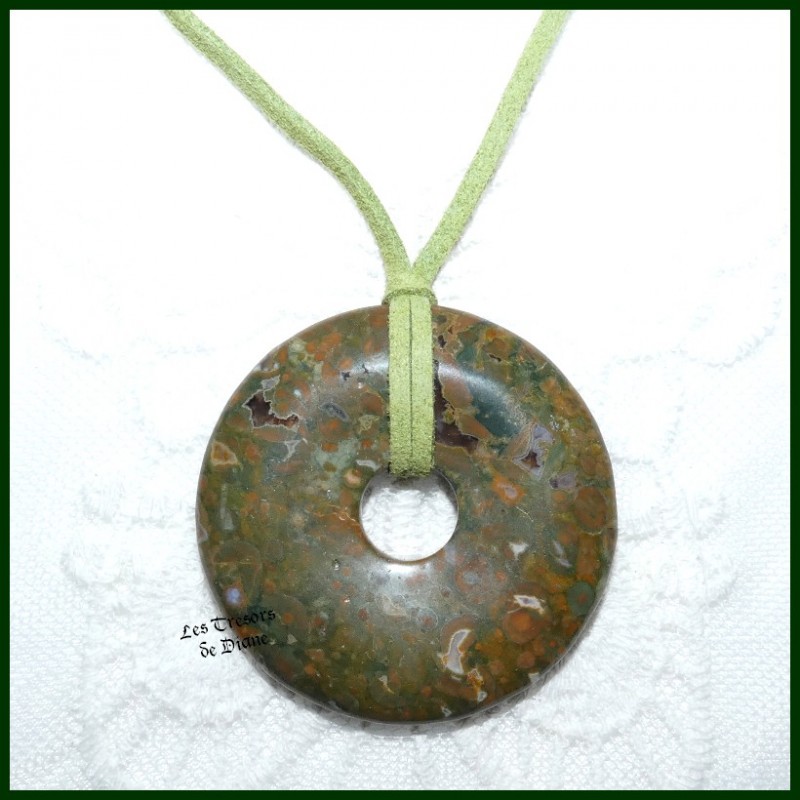 Pendentif DONUT en RHYOLITE naturelle