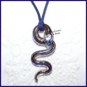 Pendentif SERPENT en VERRE MURINE