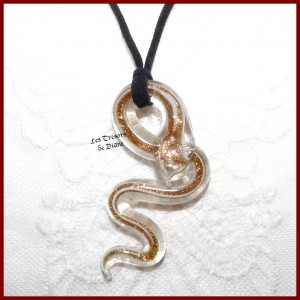 Pendentif SERPENT en verre murine