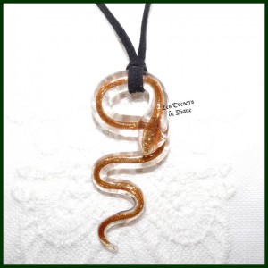 Pendentif SERPENT en verre murine