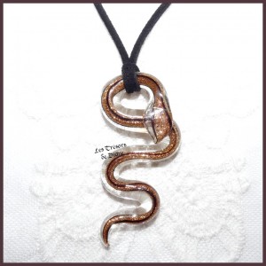 Pendentif SERPENT en verre murine