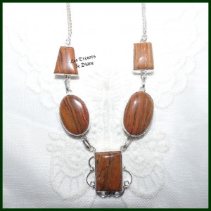 Collier PRESTIGE en JASPE naturel et ARGENT des TRESORS DE DIANE