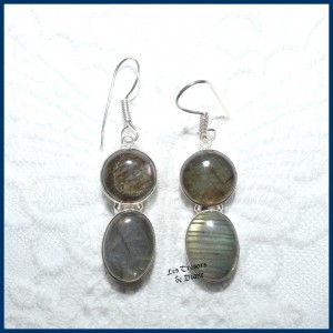 Boucles en LABRADORITE naturelle et ARGENT