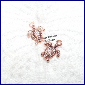 Charm TORTUE DE MER bi-face Rose Gold