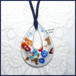 Pendentif RAPSODIE en VERRE MILLEFIORI