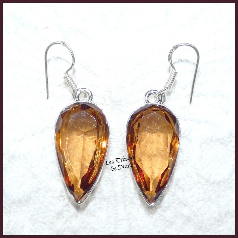 Boucles d'oreilles en QUARTZ naturel et ARGENT Boucles d'oreilles en QUARTZ naturel et ARGENT