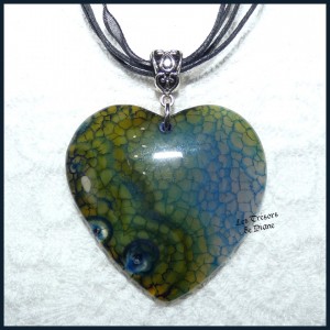 Pendentif COEUR en AGATE DRAGON