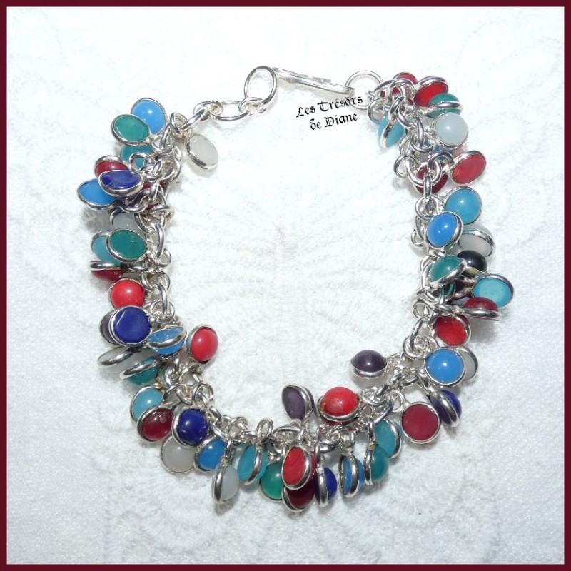 Bracelet MULTI-GEMMES et ARGENT Bracelet MULTI-GEMMES et ARGENT