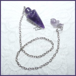 pendule de radiesthesie en amethyste naturelle