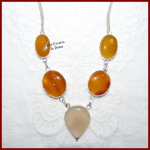 Collier en AGATE naturelle et ARGENT