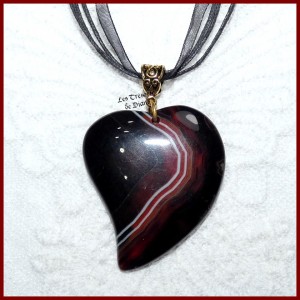 Pendentif COEUR en AGATE naturelle LES TRESORS DE DIANE
