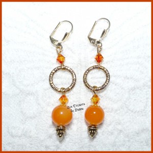 Boucles en VERRE et cristal SWAROVSKI