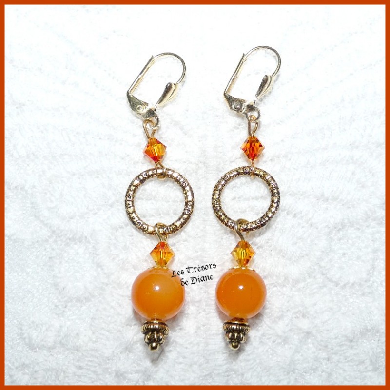 Boucles en VERRE et cristal SWAROVSKI