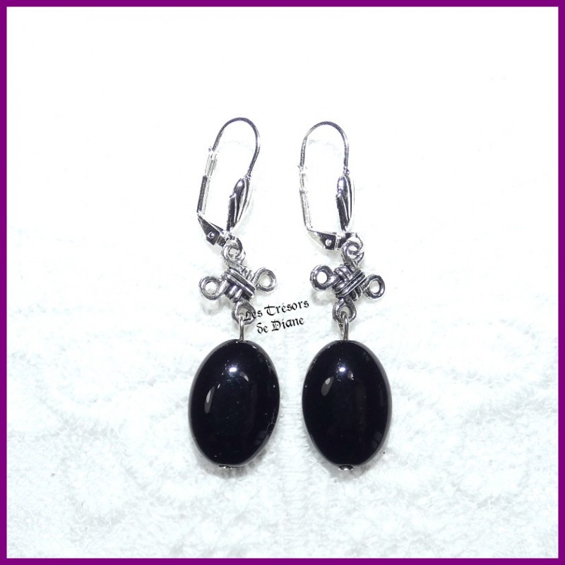 Boucles en ONYX naturel LES TRESORS DE DIANE Boucles en ONYX naturel LES TRESORS DE DIANE